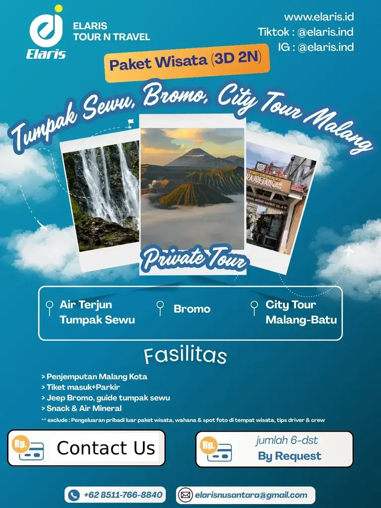 Private Tour: Bromo + Tumpak Sewu + Malang City